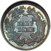 1870 Pattern Half Dime. Silver, reeded edge. Judd-815. Pollock-904. Low Rarity 7. NGC PF66 - 2