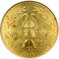 Austria. 25 Schillings, 1926. ANACS MS63 - 2