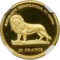 Congo (Democratic Republic). 20 Francs, 2003. NGC PF69 - 2