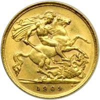 Great Britain. Half Sovereign, 1909. VF - 2