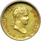 Spain. ½ Escudo, 1817GJ (Madrid). ANACS AU50