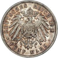 German States - Baden. 5 Marks, 1913-G. EF-AU - 2