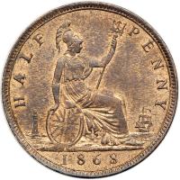 Great Britain. ½ Penny, 1868. AU-UNC - 2