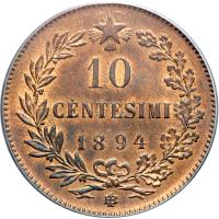 Italy. 10 Centesimi, 1894-BI. PCGS MS64 - 2