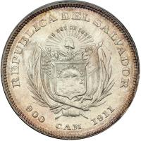 Salvador. Peso, 1911-C.A.M. AU - 2