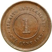 Malaysia - Straits Settlements. Cent, 1887. EF-AU - 2