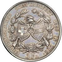 Switzerland. 5 Francs, 1869. EF - 2