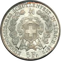 Switzerland. 5 Francs, 1872. AU - 2