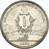 Switzerland. 5 Francs, 1874. EF - 2