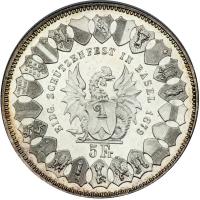 Switzerland. 5 Francs, 1879. EF-AU - 2