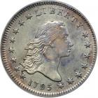 1795 B-3, BB-11 Flowing Hair 2 Leaves Silver Plug Rarity 5. PCGS AU55