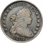 1802/1 Draped Bust Dollar. Wide date. PCGS AU50