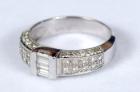 Lady's Diamond, 18K White Gold Band Style Ring