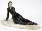 Art Deco Spelter and Ivorine Figure by Menneville