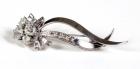 Art Deco Diamond, 18K White Gold Floral Design Brooch