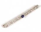 Edwardian, Sapphire, Diamond, Platinum Bar Brooch