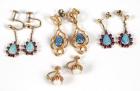 Collection of Opal 14K Yellow Gold Earrings