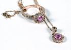 Pink Sapphire, Diamond, 14K Rose Gold Lady's Ring & Matching Pendant