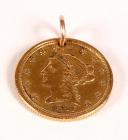 2 1/2 US Dollar Liberty Head Coin Pendant