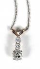 Diamond, 14K White Gold Pendant & Chain