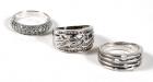 Collection of 3 Diamond, White Gold Band Rings