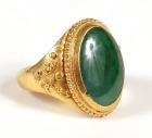 Jadeite, High Karat Yellow Gold Ring