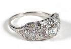 Lady's Antique Diamond, Platinum Band Style Ring