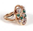 Lady's Diamond, Emerald, 14K Yellow Gold Ring