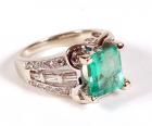 Lady's Emerald, Diamond, 14K Yellow Gold Ring