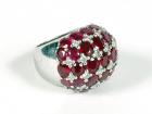 Magnificent Ruby, Diamond, Platinum Dome Style Ring