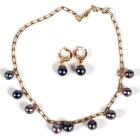 Collection of Black Pearl, 14K Yellow Gold Jewelry