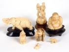 Lot Of Seven Chinese Carved Ivory Pieces