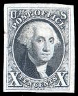 United States, 1847, 10¢ black. P.F. XF-Sup