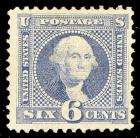 United States, 1869, 6¢ ultramarine. P.F. F-VF