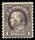 United States, 1915, $1 violet black. VF