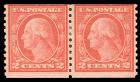 United States, 1916, 2¢ carmine, type II, coil. A.P.S. F