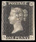 Great Britain, 1840, 1d black. OW VF