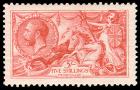 Great Britain, 1913, King George V Seahorse, 5s rose carmine, Waterlow printing. VF