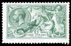 Great Britain, 1913, King George V Seahorse, £1 green. F-VF