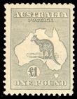 Australia, 1935, Kangaroo and Map, £1 gray. VF