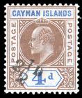 Cayman Islands, 1907, King Edward VII, 2½d on 4d brown & blue. XF