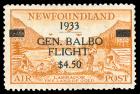 Newfoundland, Airmail, 1933, $4.50 on 75¢ Balbo Flight. VF