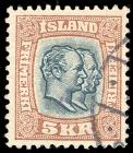 Iceland, 1907-08, Two Kings, 1e-5kr complete. F-VF