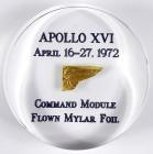 Apollo 16, 1972, Flown Gold Mylar Foil