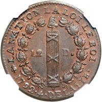 France. 12 Deniers, 1792-A. NGC MS62 - 2