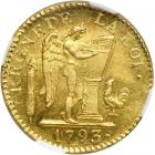 France. 24 Livres, 1793-W (Lille). NGC MS63