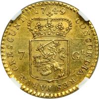 Netherlands - Utrecht. 7 Gulden, 1749. NGC AU - 2