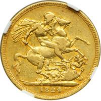 Great Britain. Sovereign, 1824. NGC VF25 - 2