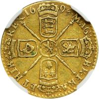 Great Britain. &frac12; Guinea, 1695. NGC VF30 - 2
