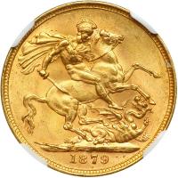 Australia. Sovereign, 1879-M. NGC MS62 - 2